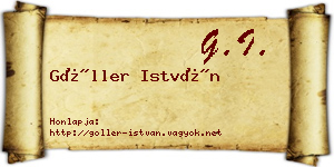 Göller István névjegykártya