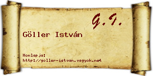 Göller István névjegykártya
